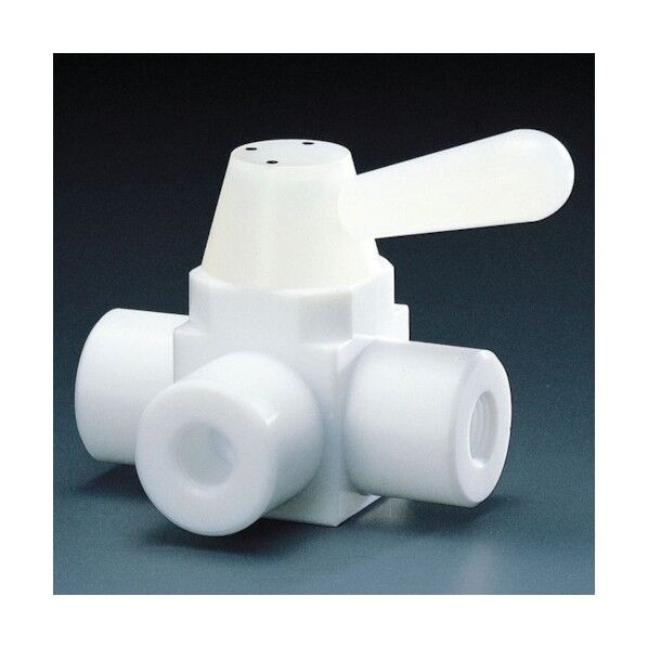 フロンケミカル フッ素樹脂（ＰＴＦＥ）三方ボールバルブＲＣ３／８フッ素ゴム NR0002-002 1