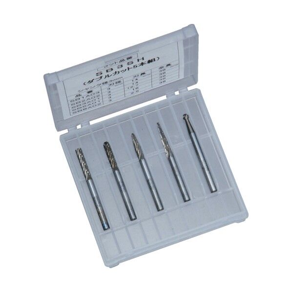 超硬バーシャンク径6ミリ(5本組セット:5種類入り)