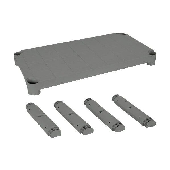 プラ棚用 棚板セット 棚板間隔高さ515mm用脚4本付 アーセナルグレー TPT-344S-DG 1セット