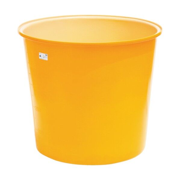 【車上渡し】M型丸型容器500L オレンジ 1035×925mm M-500 1個