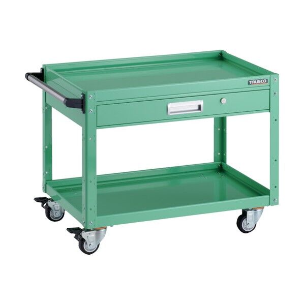 イーグルワゴン 750X500 引出付 ウレタン4輪自在 ヤンググリーン EGW-672VUJ-YG 1点