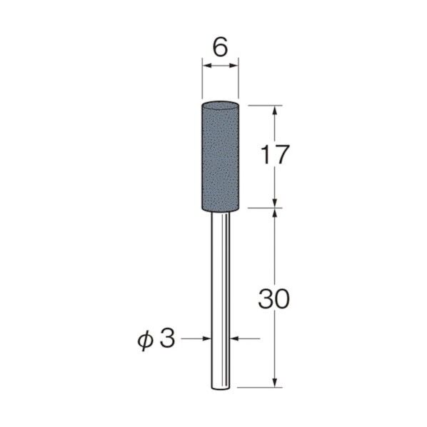 軸付セラミックゴム砥石(非金属研磨用)外径(mm):6粒度(#):120 R2222 10本