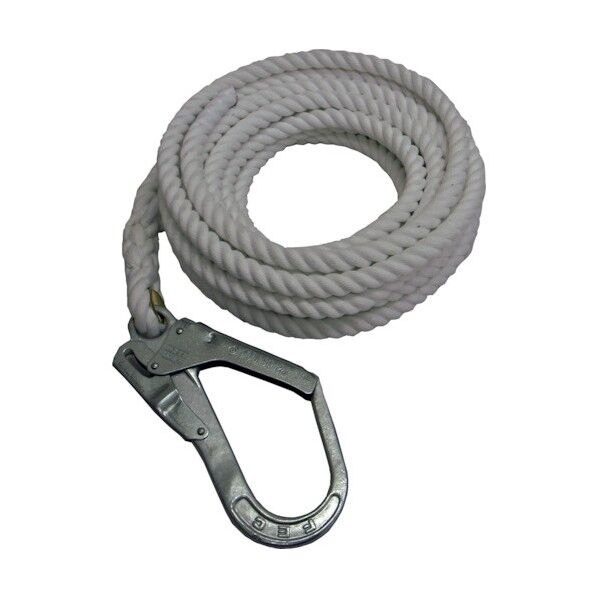 親綱(介錯)ロープ 片側大口径フック付 白 16mmX10m OYAZUNA-PET-1610 1本