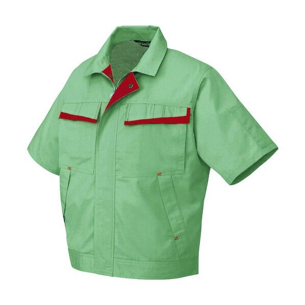 半袖ブルゾン(配色)(男女兼用)AZ5571-005アースグリーン×ワインレッドL 005アースグリーン×ワインレッド L 5571 1