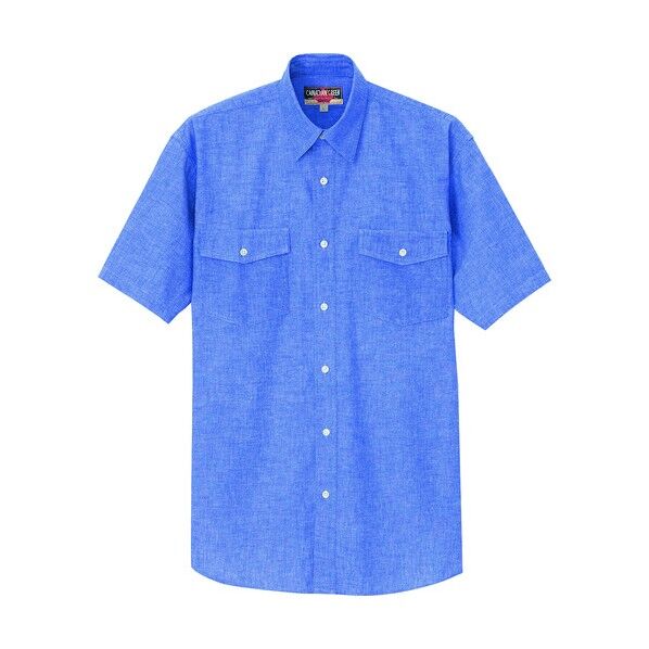 半袖ダンガリーシャツ（男女兼用） 008ネイビー M 7612 1