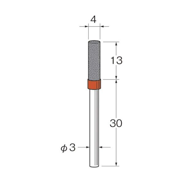 軸付セラミックゴム砥石(金属研削用)外径(mm):4粒度(#):80 R2311 10本