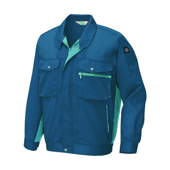 長袖サマーブルゾン(男女兼用) 008ネイビー×サファイアブルー LL 280 1