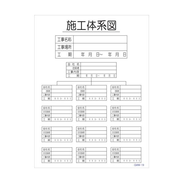 マンガ標識 GMW-M19 施工体系図 6300005599 1点