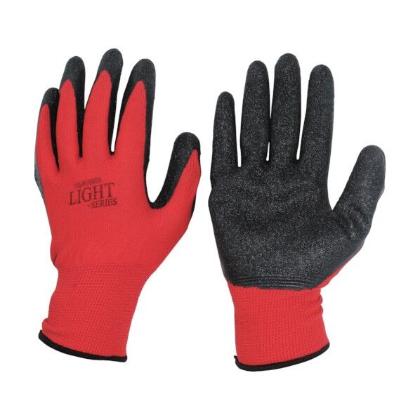 おたふく手袋 13G天然ゴム背抜き手袋 L レッド A-371 1点