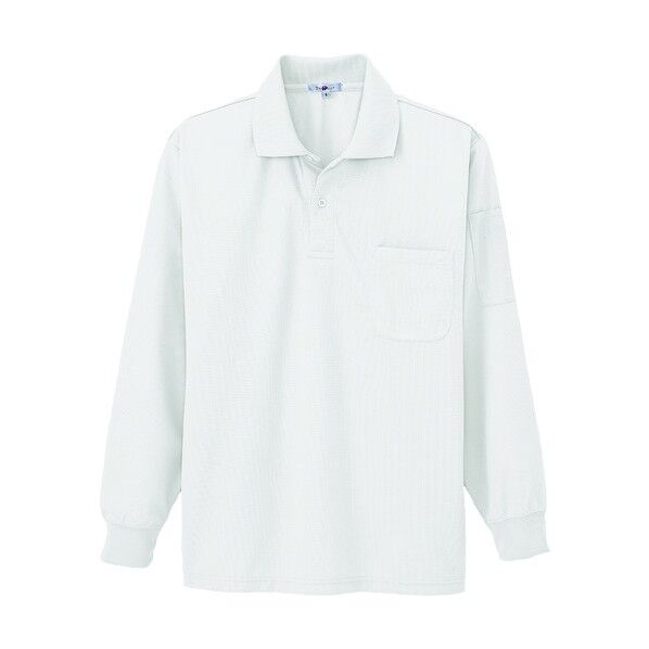 吸汗速乾(クールコンフォート)ペン差し付長袖ポロシャツ(男女兼用) 001ホワイト L 10600 1