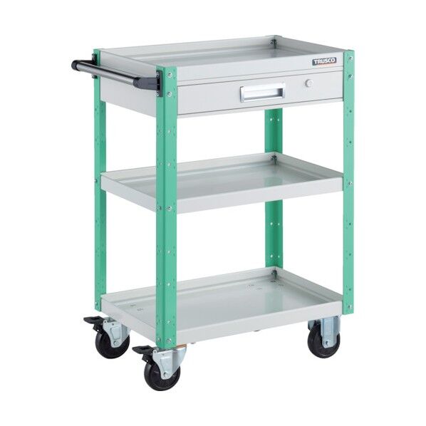 イーグルワゴン 600X400XH880 引出付 ホワイト/ヤンググリーン EGW-963V-WYG 1点