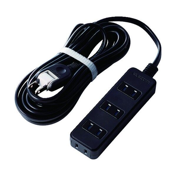 エレコム TV用ほこり防止シャッター付タップ 4個口 5m ブラック AVT-ST02-2450BK 1個