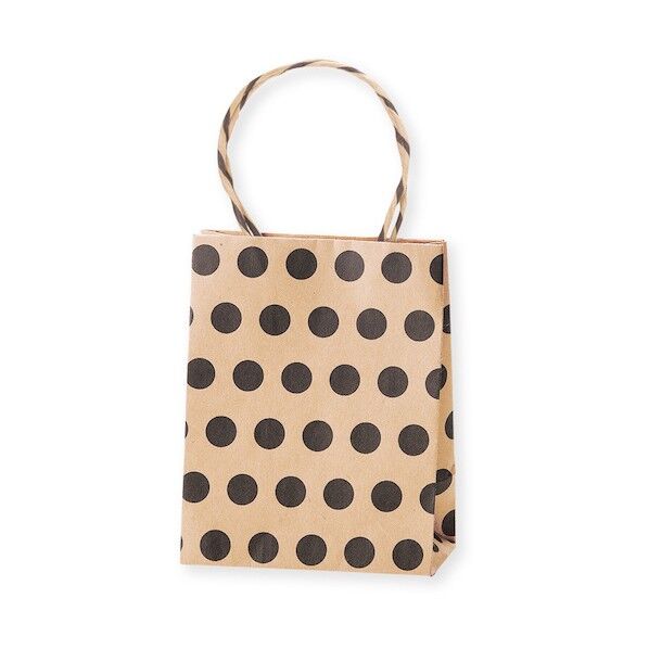 手提げ紙袋 プチバッグ ドット ブラック 9-6 4084124 1点