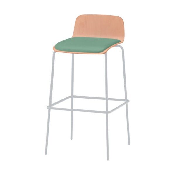 ノットワークハイチェア座パッド付 背座ラスティックビーチD・脚ホワイト・ウレタンレザーライトグレイッシュグリーン KLL-123DK-GHE4 1点