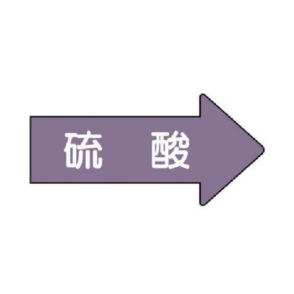 配管ステッカー 右方向表示 硫酸