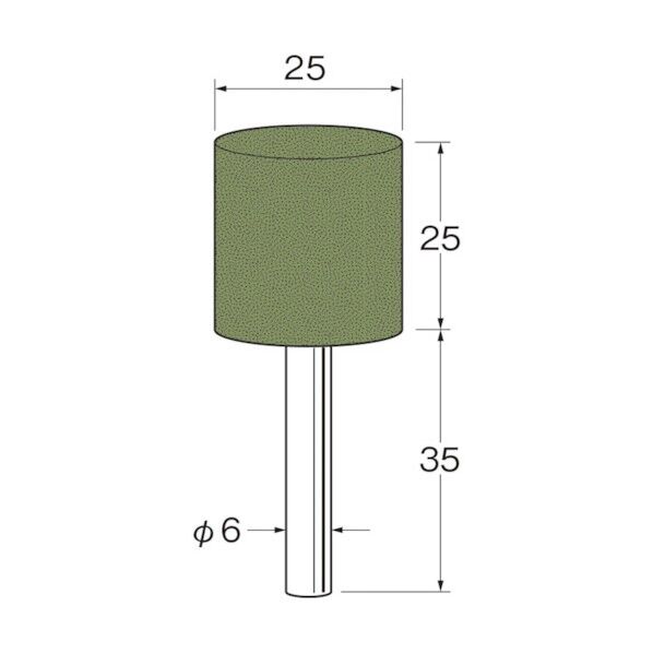 軸付セラミックゴム砥石(金属研磨用)外径(mm):25粒度(#):220 R2184 5本