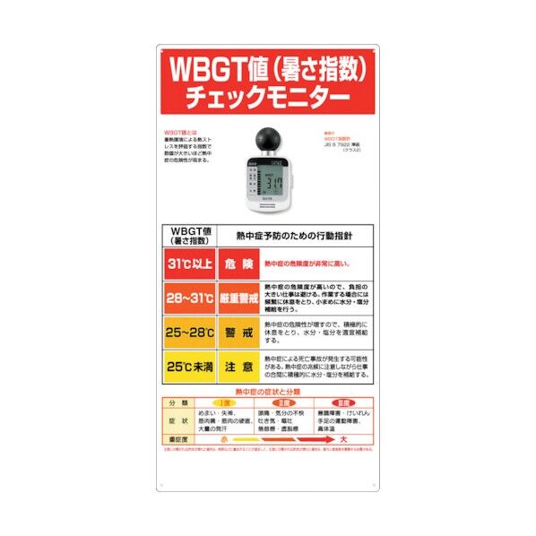 防じん・防水熱中アラーム付熱中症対策標識 CN1011 1点