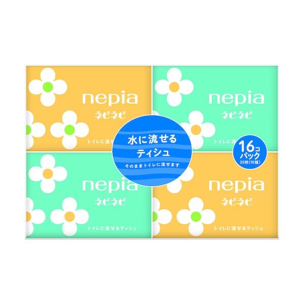 ネピネピ水に流せるポケットティシュ10W16コパック 61529 40点