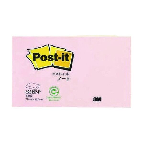 ポストイット 再生紙ノート ピンク 655RP-P 1個
