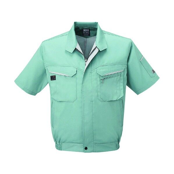 夏 半袖ブルゾン グリーン色 4Lサイズ WA10470-7-4L 1点