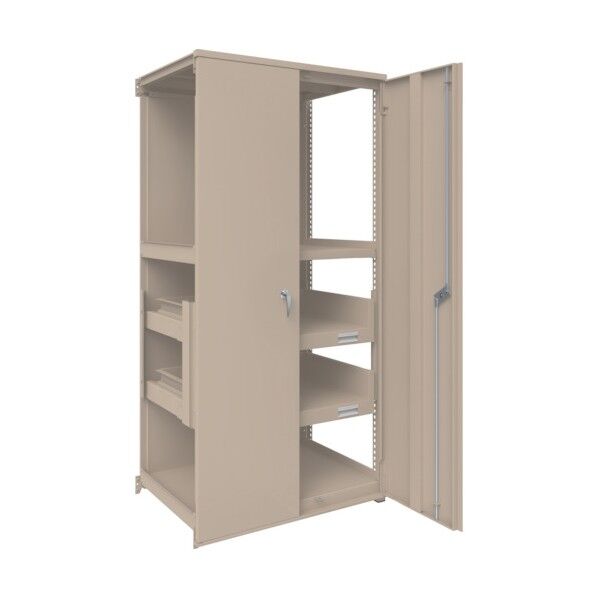 M2型軽中量ボルトレス棚 パネル・扉・スライド棚付