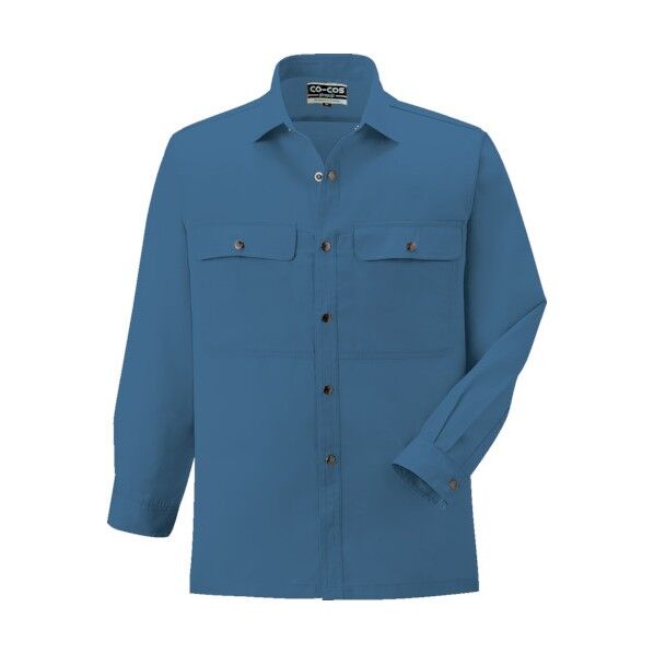 長袖シャツP-6698 6 Eブルー