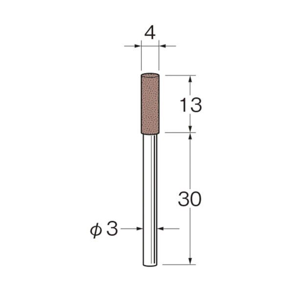 軸付セラミックゴム砥石(非金属研磨用)外径(mm):4粒度(#):500 R2216 10本