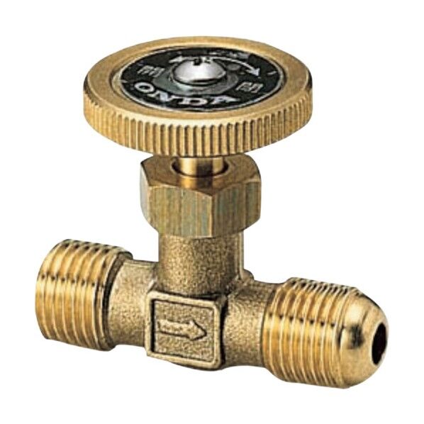 製作所 ストレートミニチュアバルブ R1/4×RフレアーG1/4 黄銅ハンドル OMV-770-3 1点