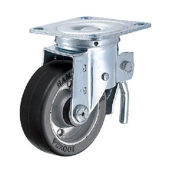 Sシリーズ自在トータルロック付幅広ゴムB車125mm 平戸車 615SWRB125 1個