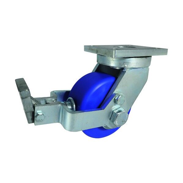 超重量用低床キャスターMCナイロン車付自在車ストッパー付 3.1kg GDMCJ100ST