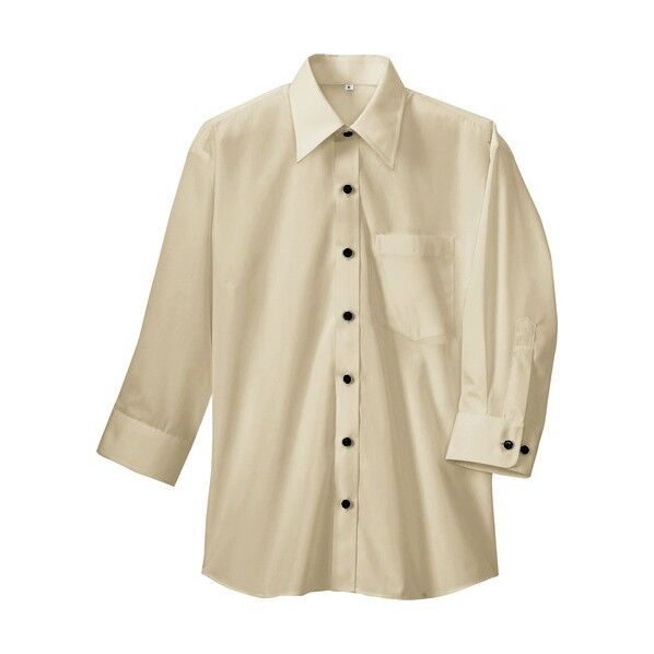 七分袖シャツ(男女兼用) 002ベージュ L 8022 1