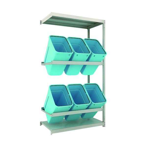 ゴミ箱ラック M1.5型 H2100XW1160XD595 2段 RBK-70 6個付 連結