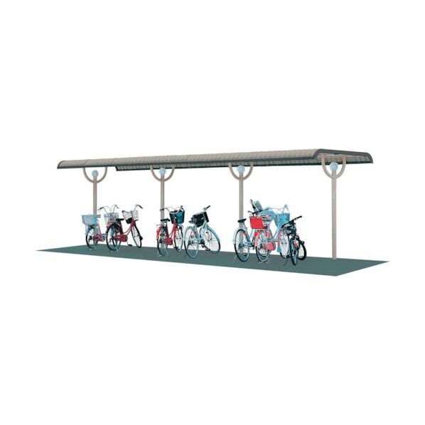 10Y型自転車置場(追加棟) 屋根:アルミニウム 柱:プレート