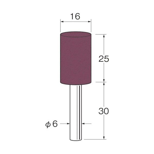 軸付グリーンカーボランダムゴム砥石外径(mm):16粒度(#):46 R3611 5本