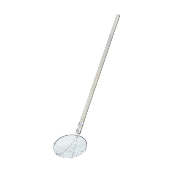 TS ステンレス木柄給食用スクイ網 丸型 24cm 荒目(6.5メッシュ) 24cm ASK20246 1個