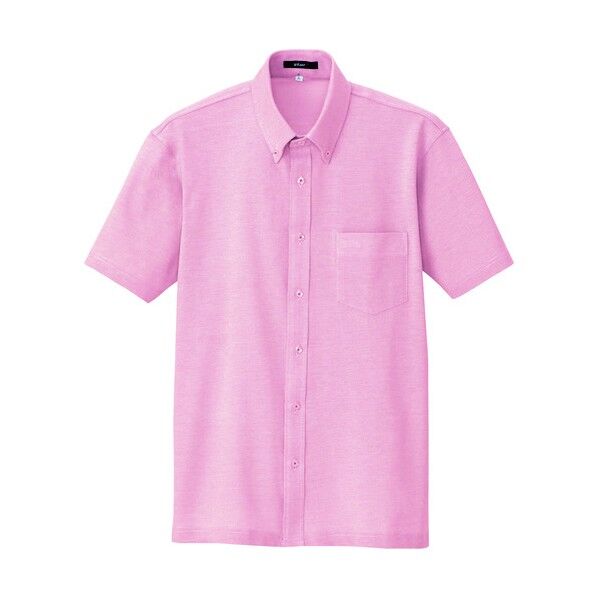 半袖ニットボタンダウンシャツ(男女兼用) 060ピンク S 7854 1