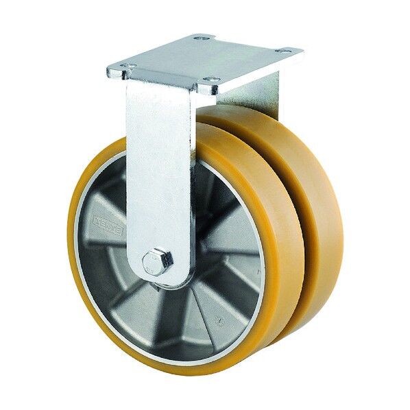 重荷重用高性能双輪キャスターDELTA TWIN(ポリウレタン車輪・メンテナンスフリー) φ200 固定式 9948ITP200P63 CONVEX 1点