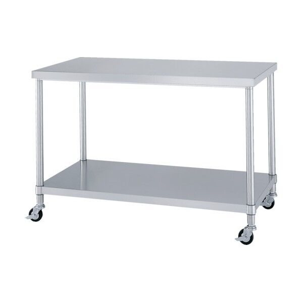 ステンレス作業台ベタ棚キャスター付 ABC-18090 1