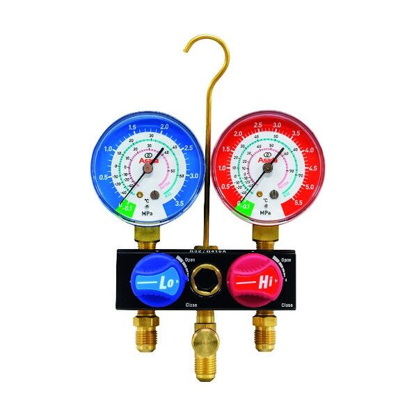 アサダ R32、R410A用ミニマニホールドキット(ボールバルブ式152CM) AI190 1個