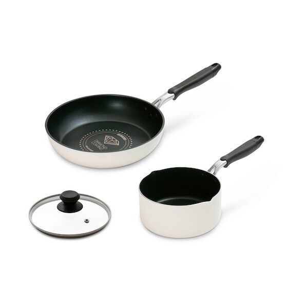 574111 ダイヤモンドコートフライパン・片手なべ 3点セット DCI-FK3S-W (574111) 1点