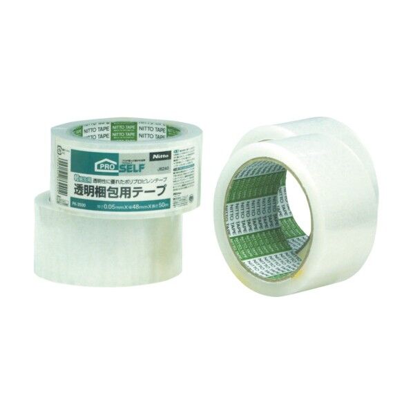 透明梱包用テ-プPK3500 透明 幅48mm✕長さ50m✕厚み0.05mm J6240 1個