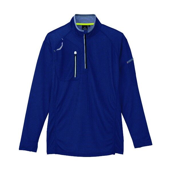 長袖ハーフZIPシャツ（男女兼用） 008ネイビー 5L 10606 1