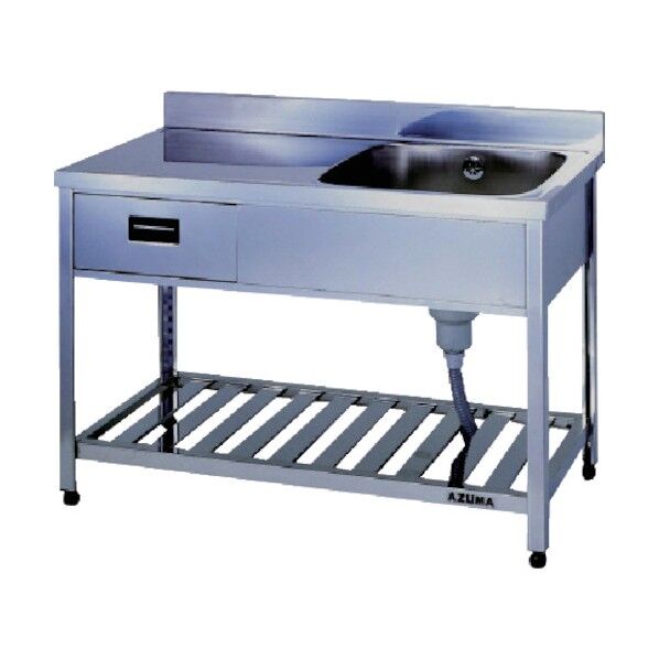 引出し付一槽水切シンク左水槽