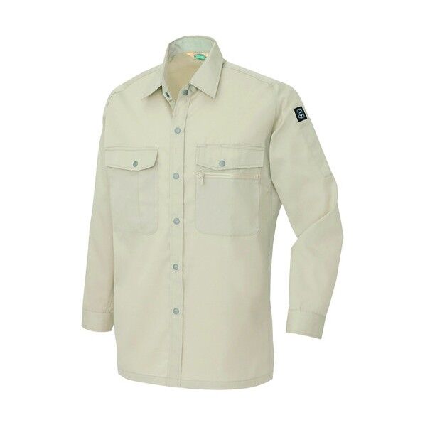 長袖シャツ（男女兼用）（薄地） 102ベージュ L 5375 1