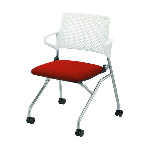 ミーティングチェアFM-345 WS オレンジ 6-113-1002 1点