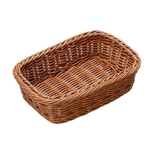 樹脂バスケット 角型 茶 91-097B