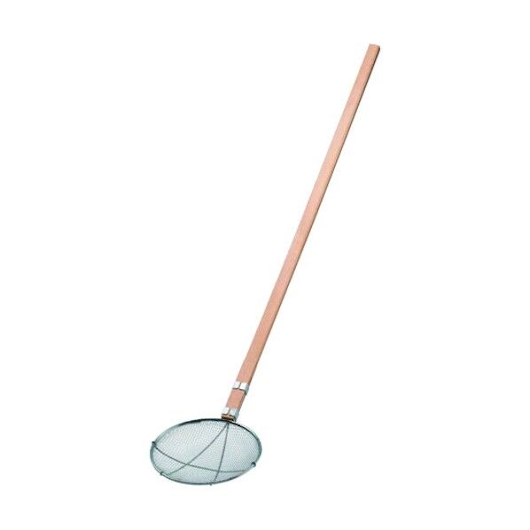 TS ステンレス木柄給食用スクイ網 丸型 24cm極荒目(2.5メッシュ) 24cm ASK5901 1個