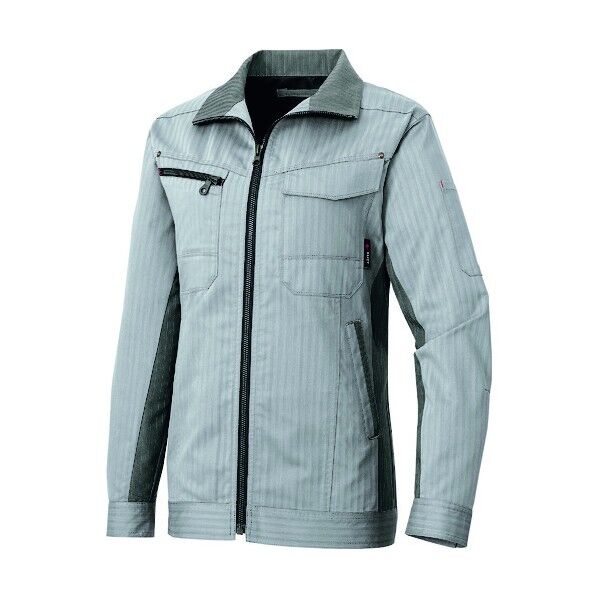 アジト ペンタスヘリンボーン レディース長袖サマーブルゾン 003シルバーグレー S 30640 1