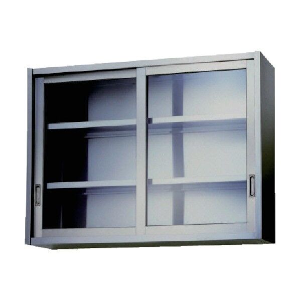 ステンレス吊戸棚(ガラス戸)