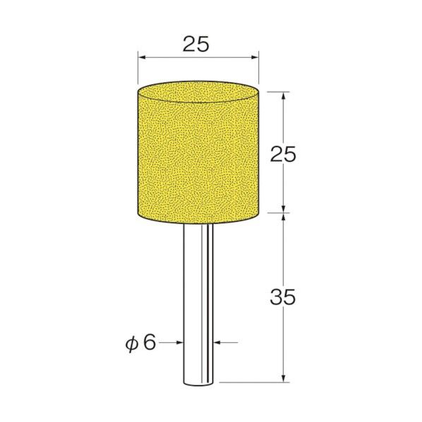 軸付セラミックゴム砥石(金属研磨用)外径(mm):25粒度(#):180 R2183 5本